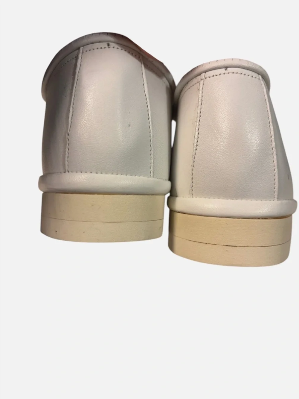 Johnston & Murphy Men's White Bucks VTG USA Made Moc Toe Derby Shoes Sz 8W